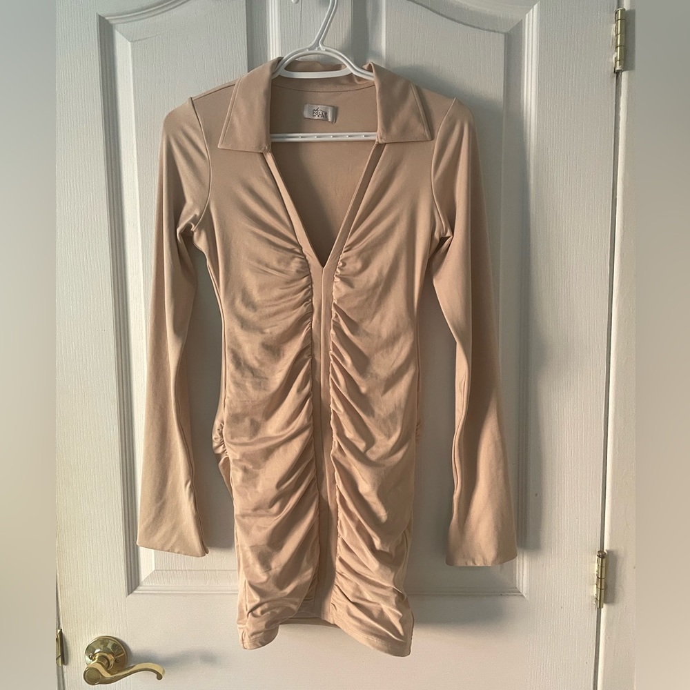 Oh polly beige dress
